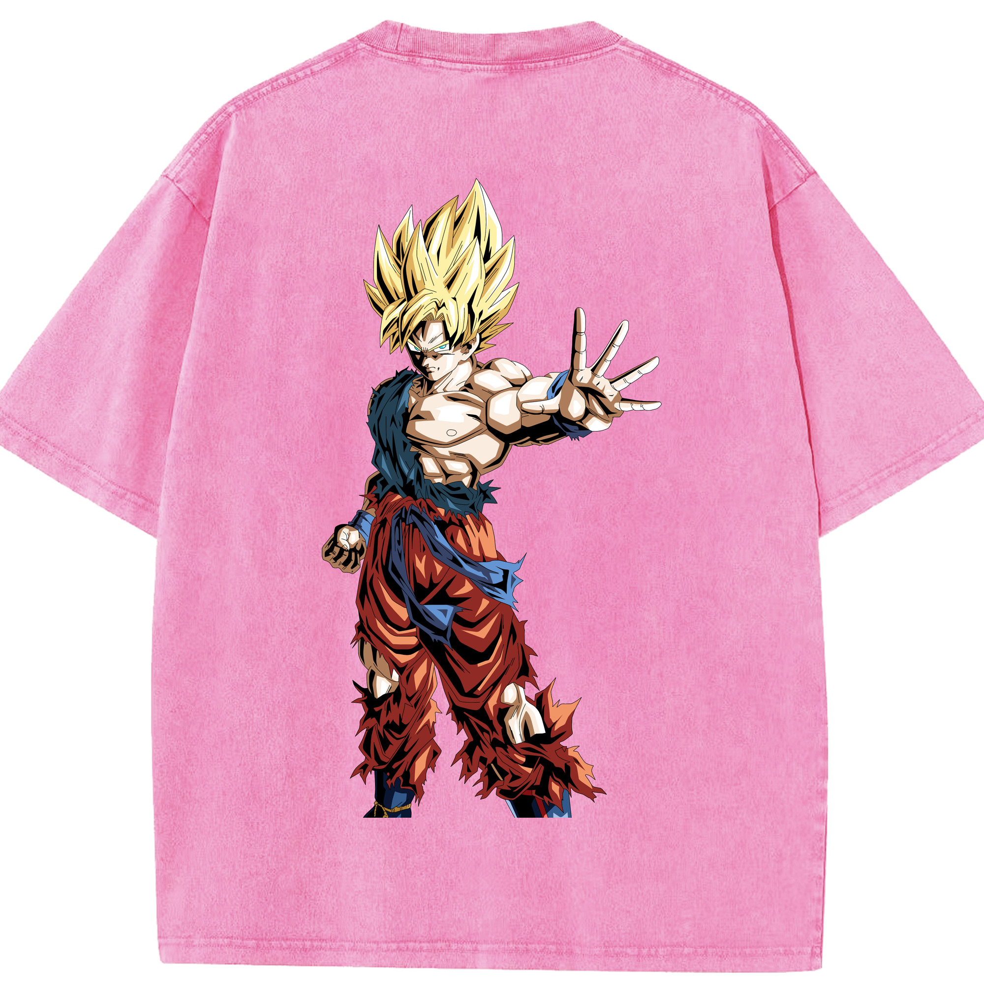 （画像用） ドラゴンボール 孫悟空（そん ごくう）Son Goku カカロット DRAGON BALL Kakarotto 綿100% ヴィンテージ風 半袖Tシャツ（背面プリント）
